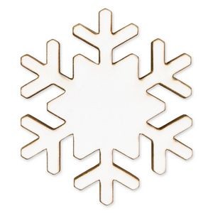 White Wood Snowflake Pin