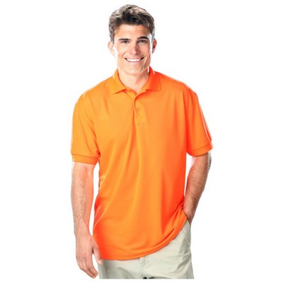 Men's 100% Polyester High Visibility Pique Polo Shirt