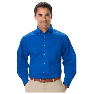 Men's Long Sleeve TEFLON Treated Twill Shirt w/ Patch Pocket