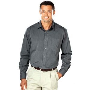 Men's Heathered Crossweave Long Sleeve Shirt