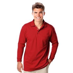 Men's Long Sleeve Superblend Polo Shirt w/ Patch Pocket