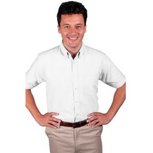 Men's Short Sleeve Cotton/ Poly Oxford Shirt w/Patch Pocket