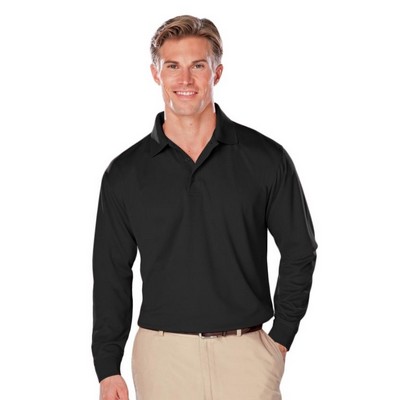 Adult Long Sleeve Snag Resistant Wicking Polo Shirt w/ Matching Buttons
