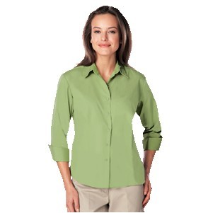Ladies ¾ Sleeve Superblend™ Poplin Shirt w/Matching Buttons