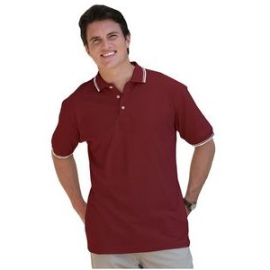 Men's Superblend Pique Polo Shirt w/Tipped Collar & Cuff