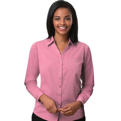 Ladies' Long Sleeve Heathered Crossweave Shirt