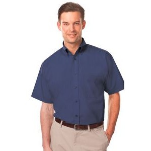 Men's Short Sleeve Poly/Cotton Poplin Shirt w/Patch Pocket