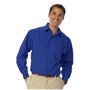 Men's Easy Care Stretch Poplin Long Sleeve Shirt w/Patch Pocket