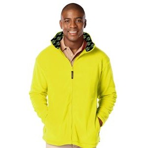 Men's Polar Fleece Full Zip Jacket w/Sublimated Collar