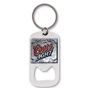 QUIKTURN Full Color Rectangle Keychain with Bottle Opener - 5 Day Production (1 1/4