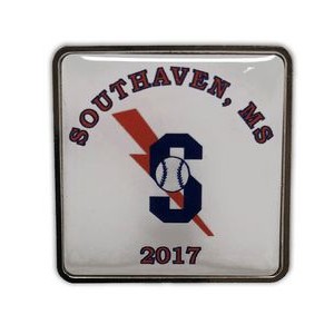 QUIKTURN Full Color Square Lapel Pin w/Rounded Corners - 5 Day Production (1 1/4")