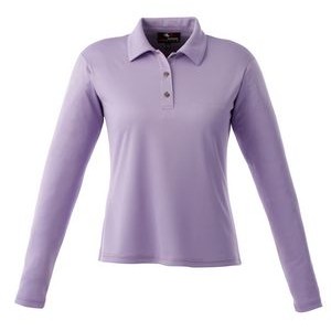 Custom Ladies Long Sleeve Solid Color Performance Polo Shirt