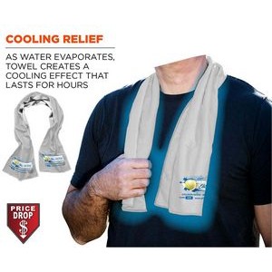 White Cooling Towel, 12"x40", with full color sublimated logos