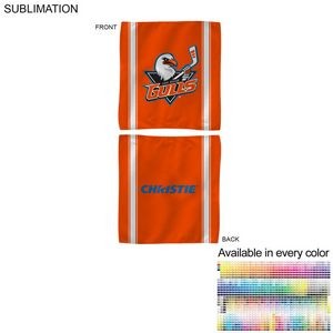 Colored Sublimated Rally, Skate Towels with Jersey stripes, 10x10, Sublimated Edge to Edge 2 sides