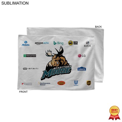 White Microfiber Dri-Lite Terry Sponsorship Rally Towel, 12x18, Sublimated Full Color (# 1 Seller)