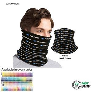 72 Hr Fast Ship - Sublimated Multifunction Tubular 2-ply WINTER Neck Gaiter (Polyester Microfleece)