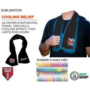 72 Hr Fast Ship - Colored Cooling Towel, 12"x40", Edge to Edge sublimation 2 sides