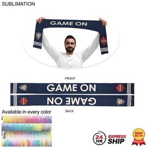 24 Hr Express Ship -Sublimated Soccer Football Stadium Scarves 6x60, Sublimated edge to edge 2 sides
