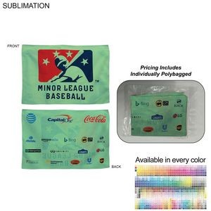 Individually Polybagged Microfiber Dri-Lite Team and Sponsorship Towel, 12x18, Sublimated 2 sides