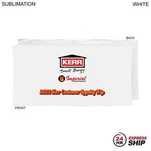 24 Hr Express Ship - Heaviest weight, Plush Velour Terry White Beach Towel, 30x60, Sublimated