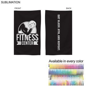 Gym, Workout towel in Microfiber Dri-lite Terry Towel, 15x25, Sublimated Edge to Edge 2 sides