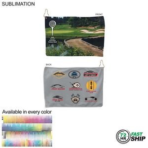 72Hr Fast Ship - Microfiber Terry Golf Towel, Finished size 12x18, Nofold, Sublimated 2 sides