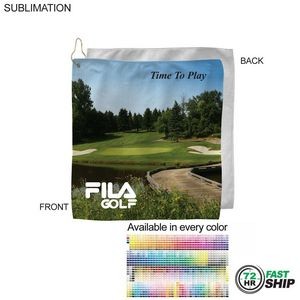 72 Hr Fast Ship - Microfiber Suede Shammy Golf Towel, Finished size 15x15, Sublimated