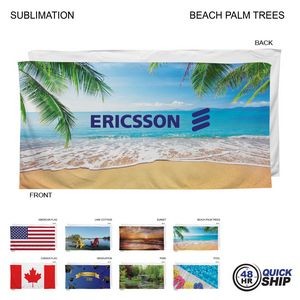 48 Hr Quick Ship - Stock Design Sublimated, Heavier Weight, Plush Velour Terry Beach Towel, 30x60