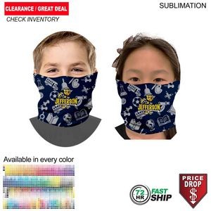 72 Hr Fast Ship - Sublimated Tubular YOUTH Neck Gaiter Facemasks (In stock)