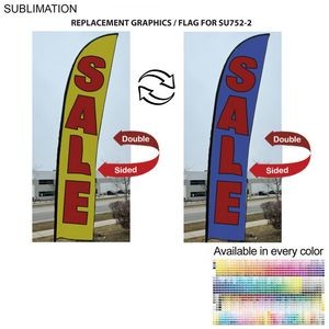 Replacement Flag for 15' Large Feather Flag Kit, Full Color Graphics Double Sided
