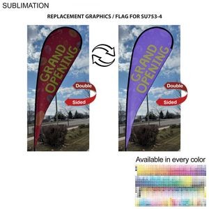 Replacement Flag for 16' X-Large Tear Drop Flag Kit, Full Color Graphics Double Sided