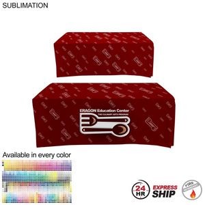 24 Hr Express Ship - Sublimated Box Style Fitted Tablecloth for 6' Table, 4 sided, Closed Back