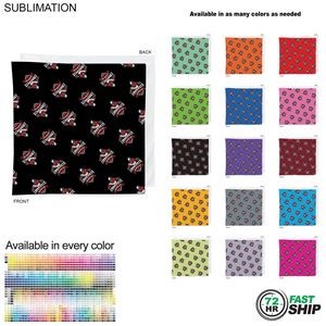 72 Hr Fast Ship - Team Building Colored Sublimated Bandanna, 22"x22", Sublimated