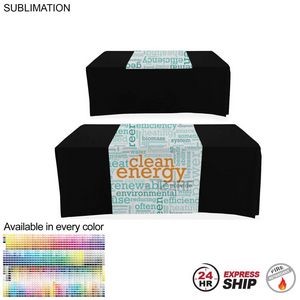 24 Hr Express Ship - Sublimated Table Runner, 30x60, Covers Front and Top of the table