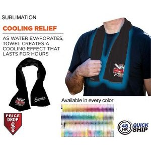 48Hr Quick Ship - Colored Cooling Towel, 12"x40", Edge to Edge sublimation 2 sides
