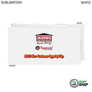 72 Hr Fast Ship - Heaviest Weight, Plush Velour Terry White Beach Towel, 30x60, Sublimated