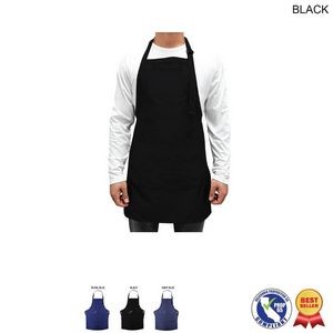 Domestic made Twill Bib Apron, 25x28, 2 Pockets, Adjustable Neck, Blank Only (Made in Canada)