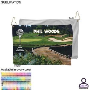 Personalized Microfiber Dri-Lite Terry Golf Towel, 12x18, Nofold Grommet & Hook, Sublimated