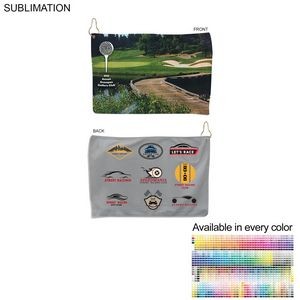 Microfiber Dri-Lite Terry Golf Towel, Finished size 12x18, Nofold Grommet & Hook, Sublimated 2 sides