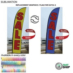 72Hr Fast Ship - Replacement Flag for 15' Large Feather Flag Kit, Full Color Graphics Double Sided