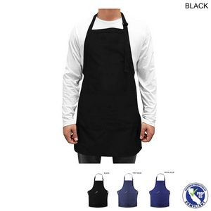 Twill Bib Apron, 25x28, 2 Pockets, Adjustable Neck, Blank Only, In Stock