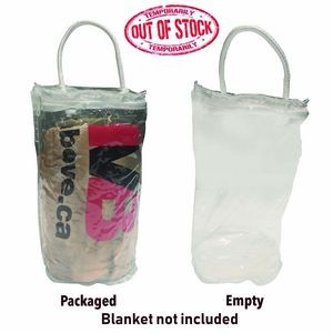 Round Clear PVC Packaging Bag For Fleece Blanket 50x60