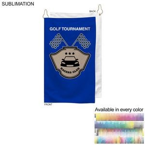 Colored Microfiber Dri-Lite Terry Golf Towel, Finished size 15x25, Nofold Grommet & Hook, Sublimated