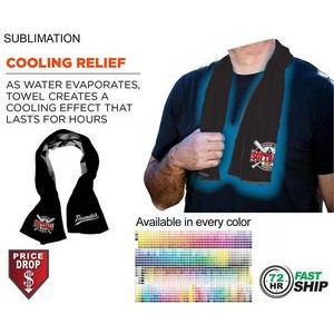 72 Hr Fast Ship - Colored Cooling Towel, 12"x40", Edge to Edge sublimation 1 side