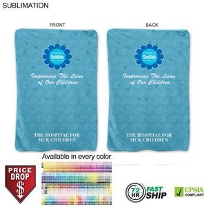 72 Hr Fast Ship - Ultra Soft and Smooth Microfleece Baby Blanket 30x40, Sublimated