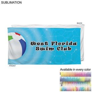 Swim Towel in HEAVIER Plush and Soft Velour Terry Cotton Blend, 30x60, Sublimated Edge to Edge
