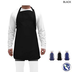 Domestic made Twill Bib Apron, 25x28, No Pockets, Adjustable Neck, Blank Only (Made in Canada)