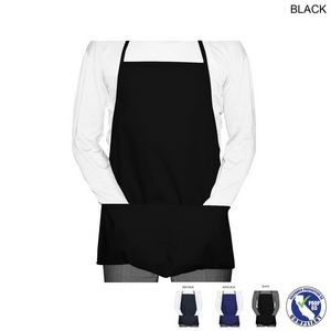 Domestic made Shorter Length Twill Bib Apron, 19x24, 2 Pockets, Blank Only (Made in Canada)