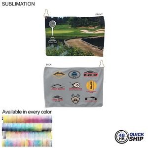 48Hr Quick Ship - Microfiber Terry Golf Towel, Finished size 12x18, Nofold, Sublimated 2 sides