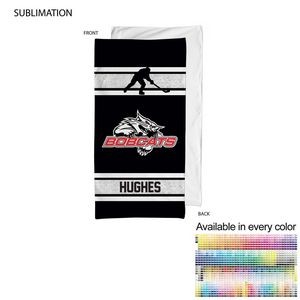 Team Towel in Plush and Soft Velour Terry Cotton Blend, 24x48, Sublimated Bench, Shower Towel